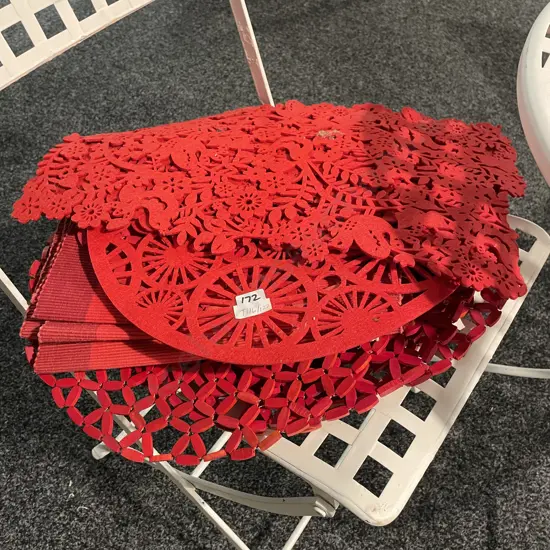 Assorted Red Placemats etc