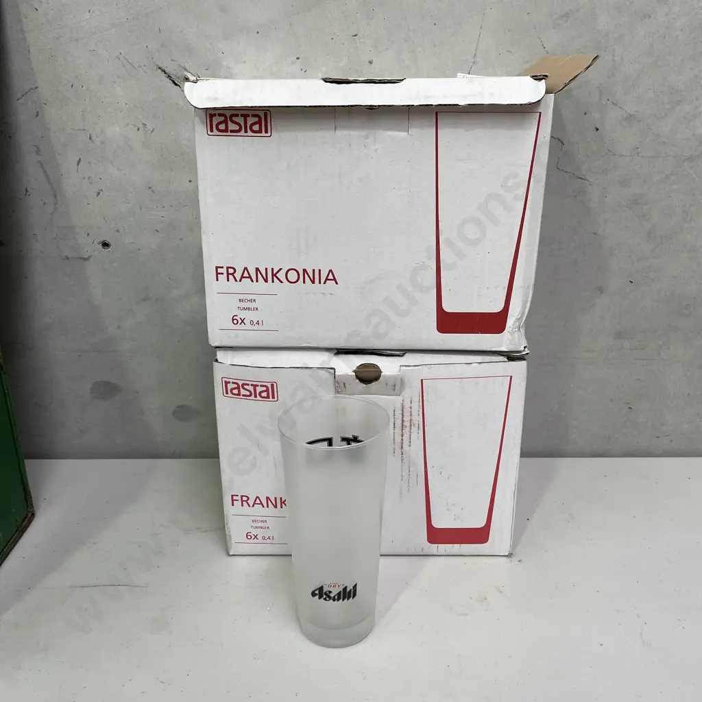 2 x Rastal Boxed Set of 6 Asahi Beer Glasses Image 1++