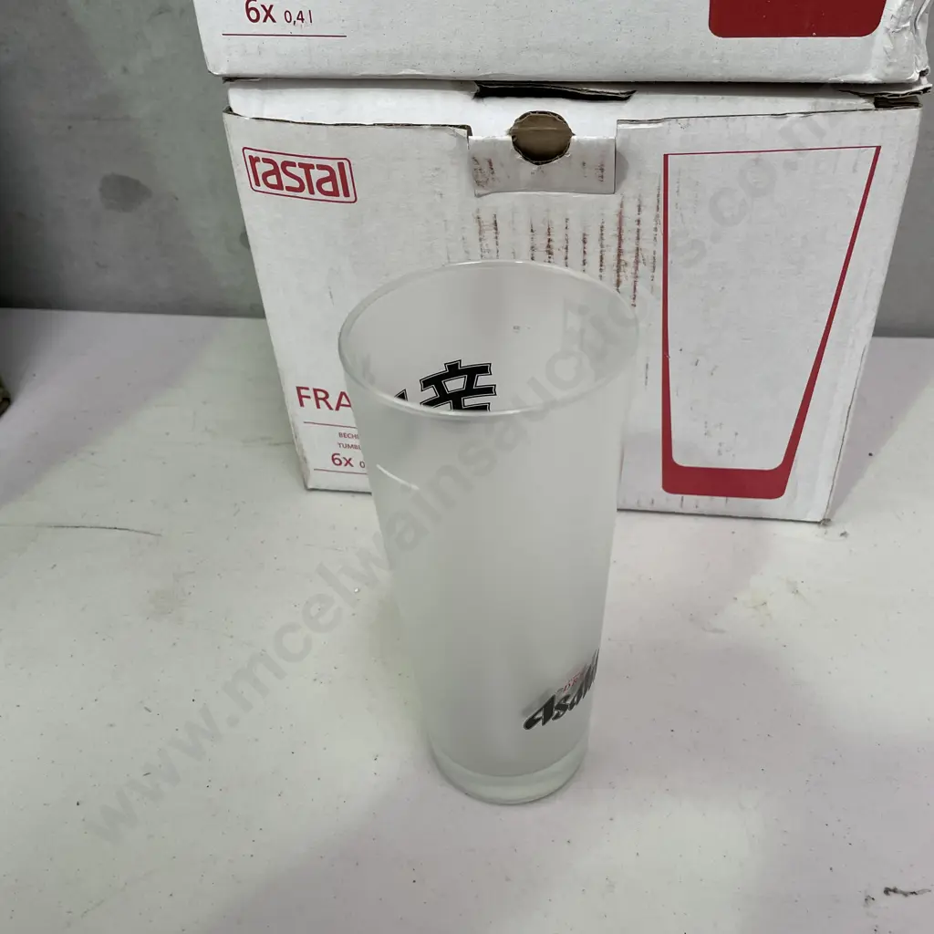 2 x Rastal Boxed Set of 6 Asahi Beer Glasses Image 1++