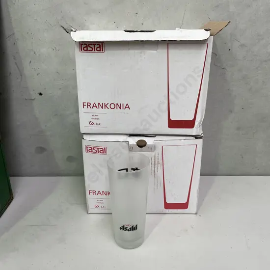 2 x Rastal Boxed Set of 6 Asahi Beer Glasses