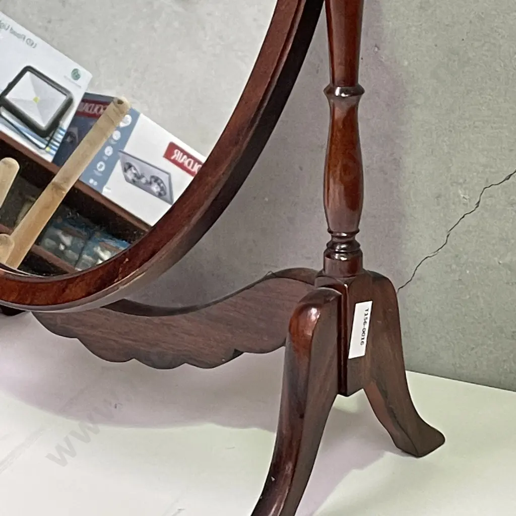 Vintage Solid Mahogany Pivoting Dressing Table Mirror. H56 W40 D19cm Image 1++