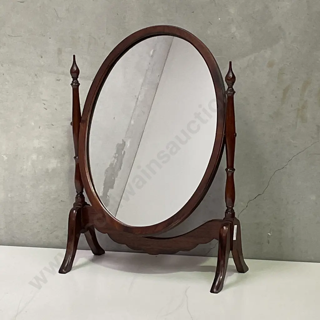 Vintage Solid Mahogany Pivoting Dressing Table Mirror. H56 W40 D19cm Image 1++