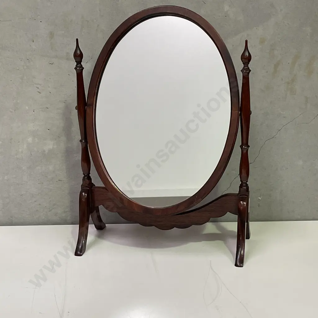 Vintage Solid Mahogany Pivoting Dressing Table Mirror. H56 W40 D19cm Image 1++