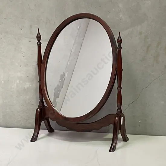Vintage Solid Mahogany Pivoting Dressing Table Mirror. H56 W40 D19cm