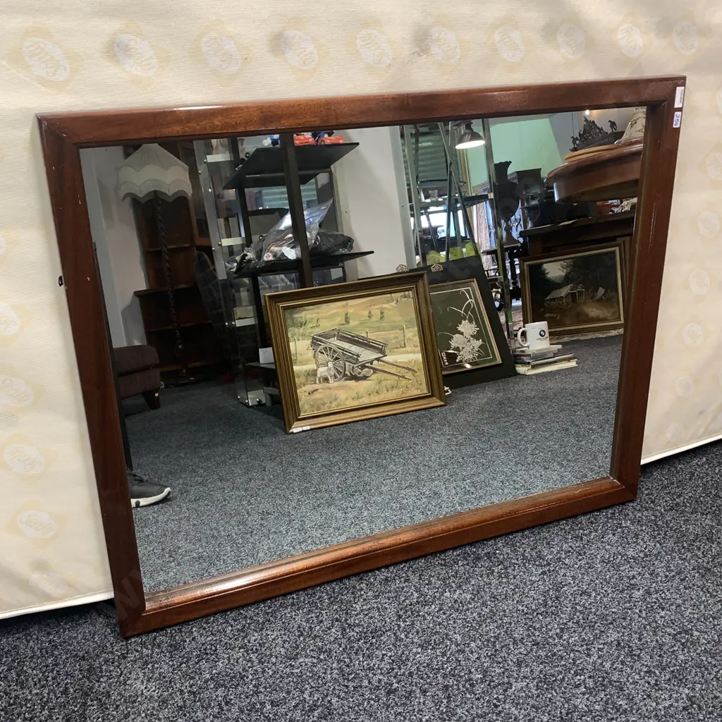 Large Solid Mahogany Framed Mirror. 79 x 98 Image 1++