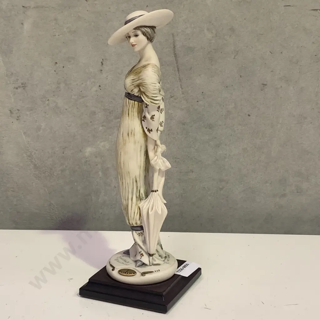 Italian Florence Guiseppe Figurine of Lady with Umbrella. H26cm Image 1++