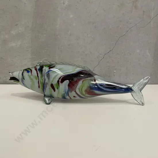 Extra Large Murano? Art Glass Fish. Multi-coloured. L43cm