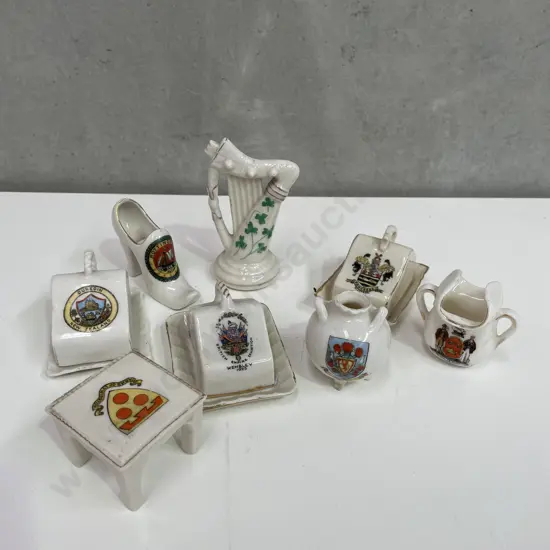 Assorted Crested Porcelain Inlcuding butter/cheese dishes