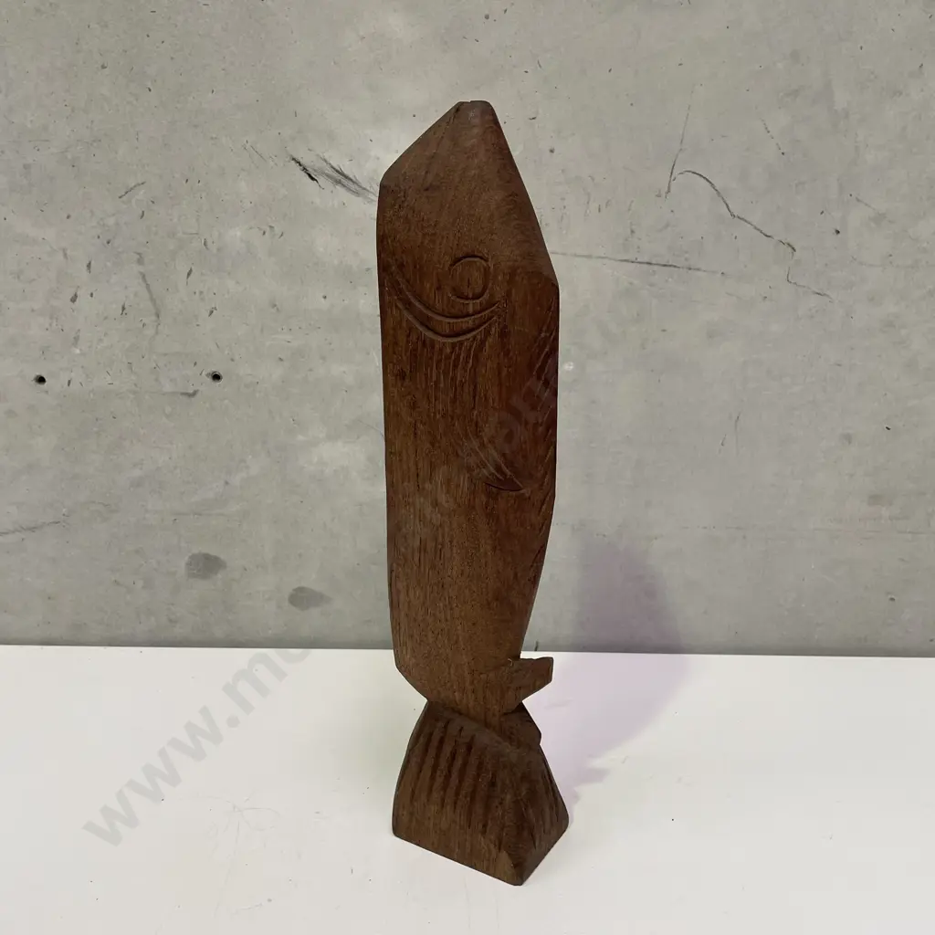 Carved Wooden Fish Trough H41cm Image 1++