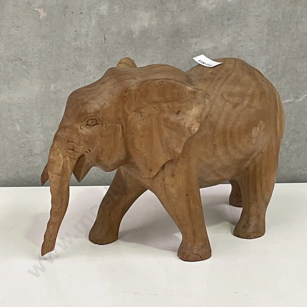 Carved Wooden Elephant. H20 L31cm Image 1++
