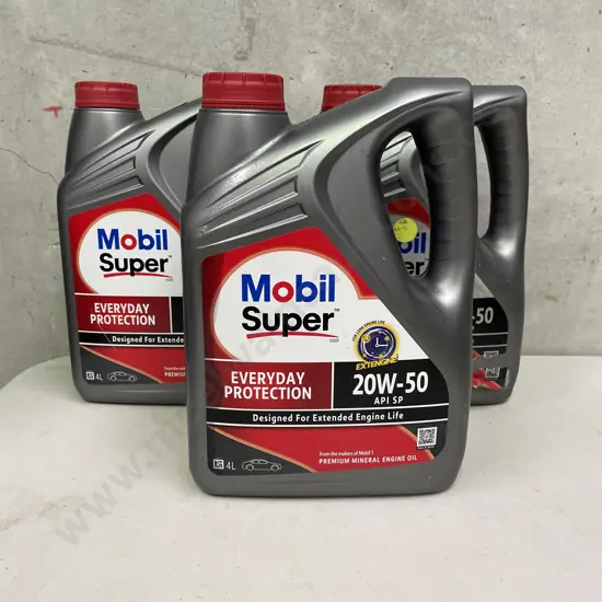 3 x Mobil Super Engine Oil. 4 litres. 20W-50