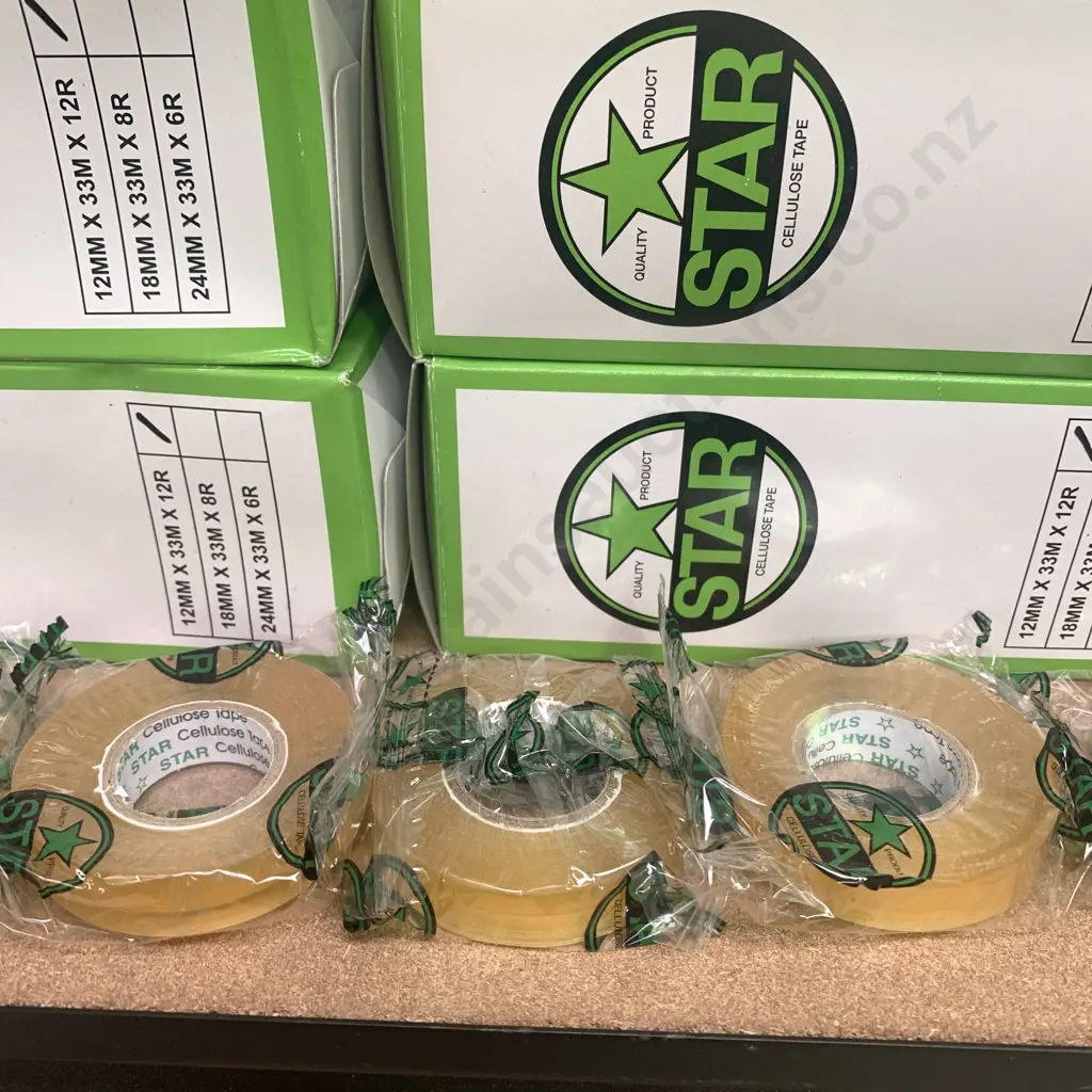 7 Boxes + of Cellulose Tape, 12mm x 33mm x 12R, individualy wrapped Image 1++