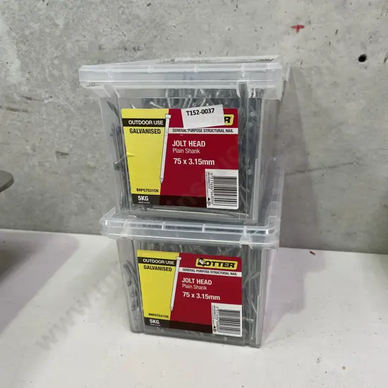2 x 5kg Container of Galvanised Jolt Head Plain Shank Nails 75 x 3.15mm