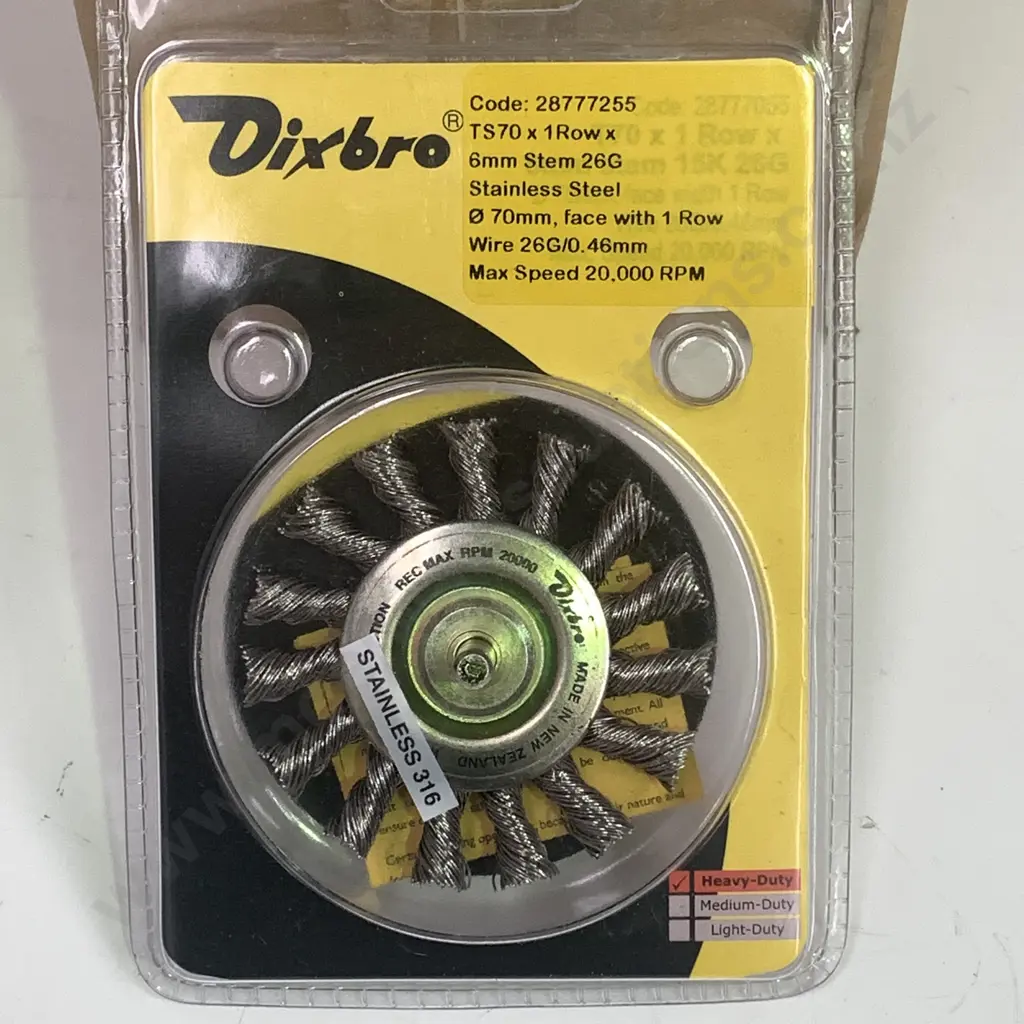 Dixbro Stainless Steel Grinder Brushes x 7, TS70 x 1R x 6mm Stem 26G Image 1++