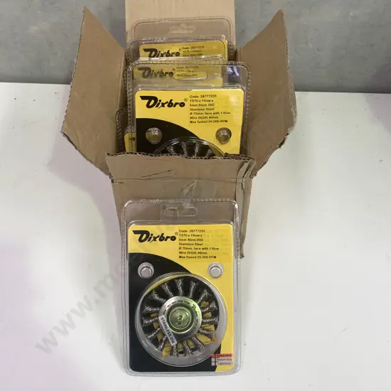 Dixbro Stainless Steel Grinder Brushes x 7, TS70 x 1R x 6mm Stem 26G