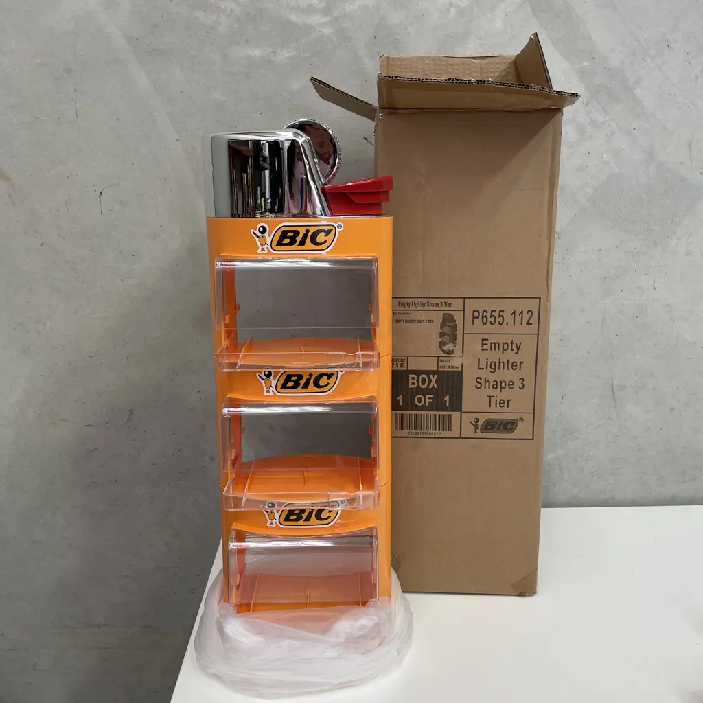 As new in box Bic 3 Teir Lighter Shaped Stand Image 1++