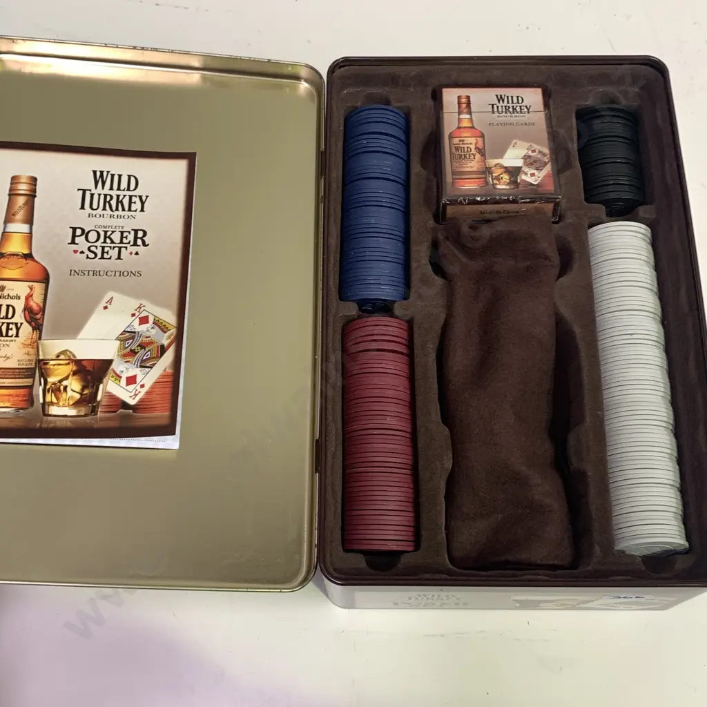 Wild Turkey Bourbon Poker Set in Tin Image 1++