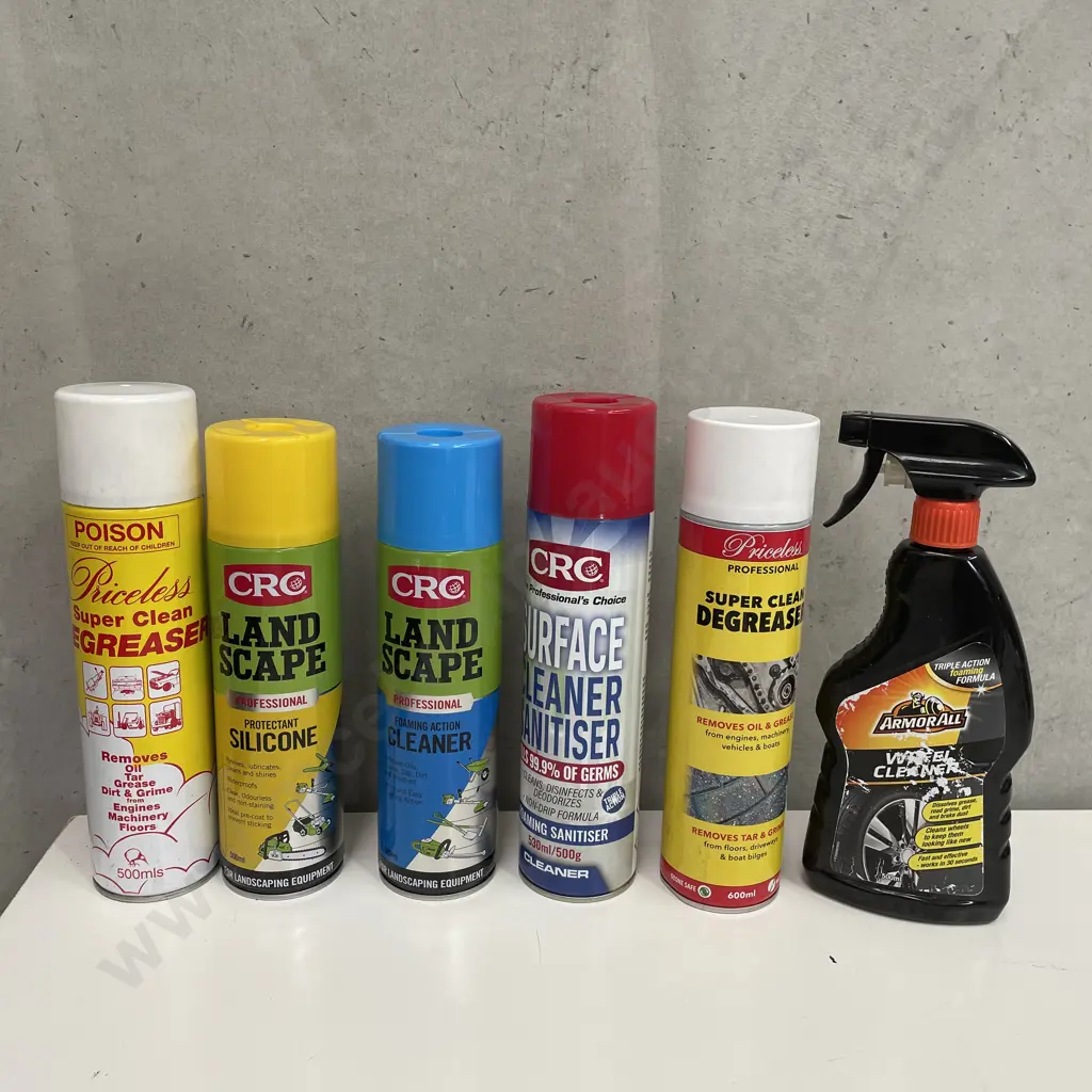 Assorted Cans including CRC products with degreaser etc Image 1++