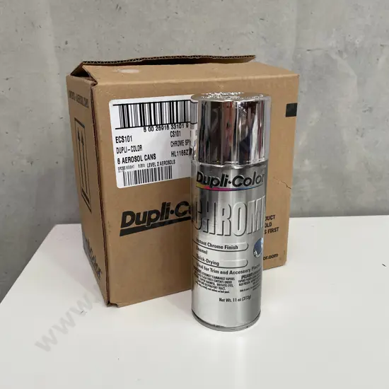 Box of 6 Dupli-color Chrome Enamel Spray Cans