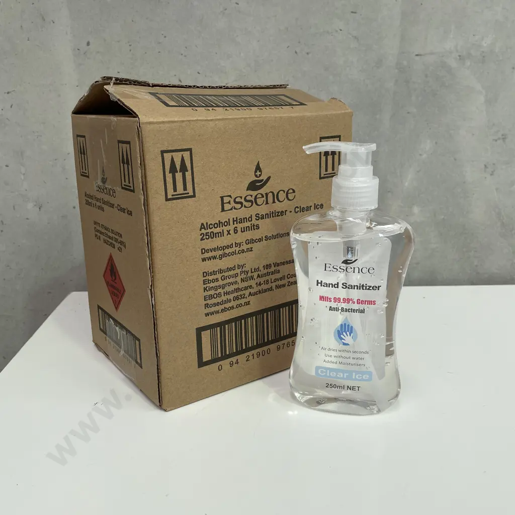 Box of 6 x 250ml Essence "Clear Ice" Hand Sanitiser Image 1++