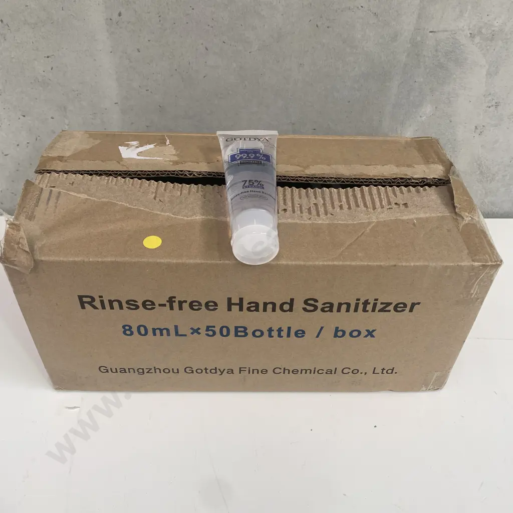 Box of 80ml Rinse Free Hand Sanitizer Units Image 1++