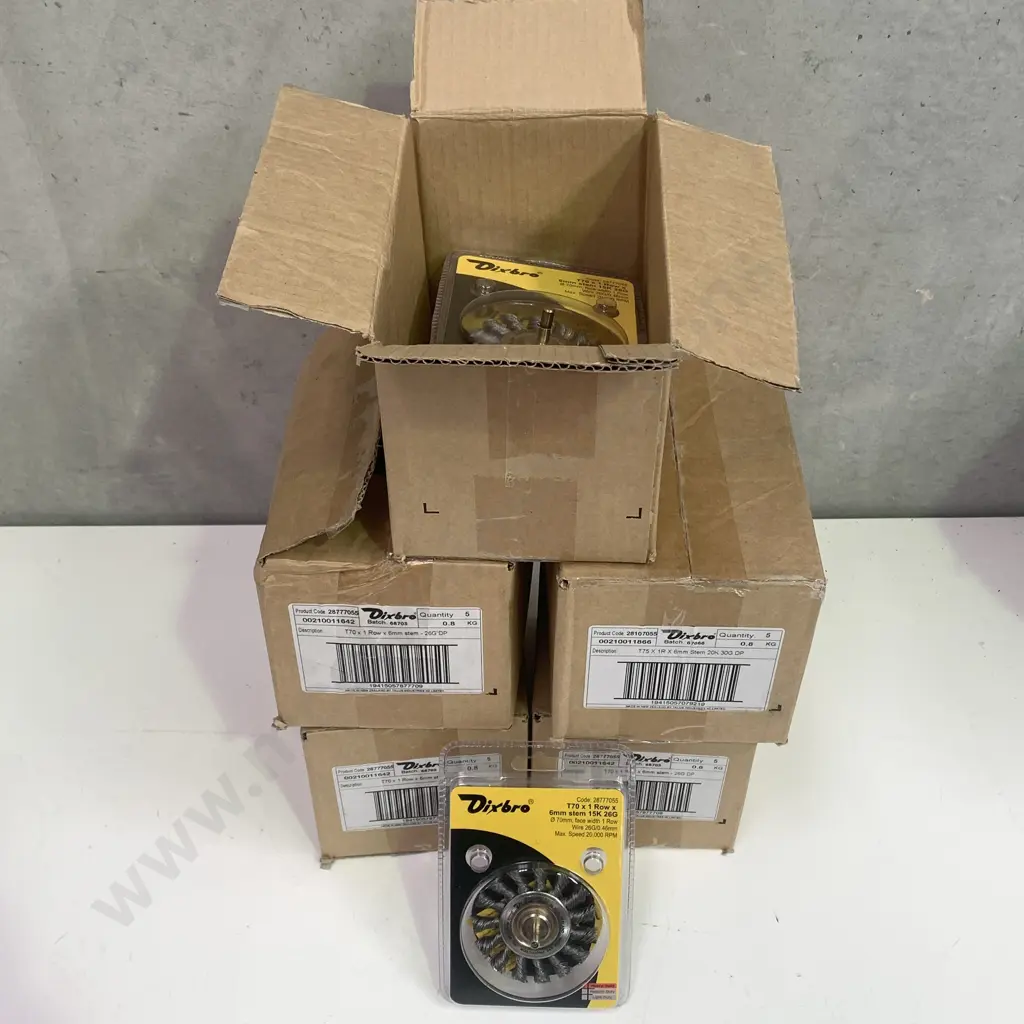 Dixbro Grinder Brushes x 24, T75 x 1R x 6mm Stem 20K 30G DP Image 1++