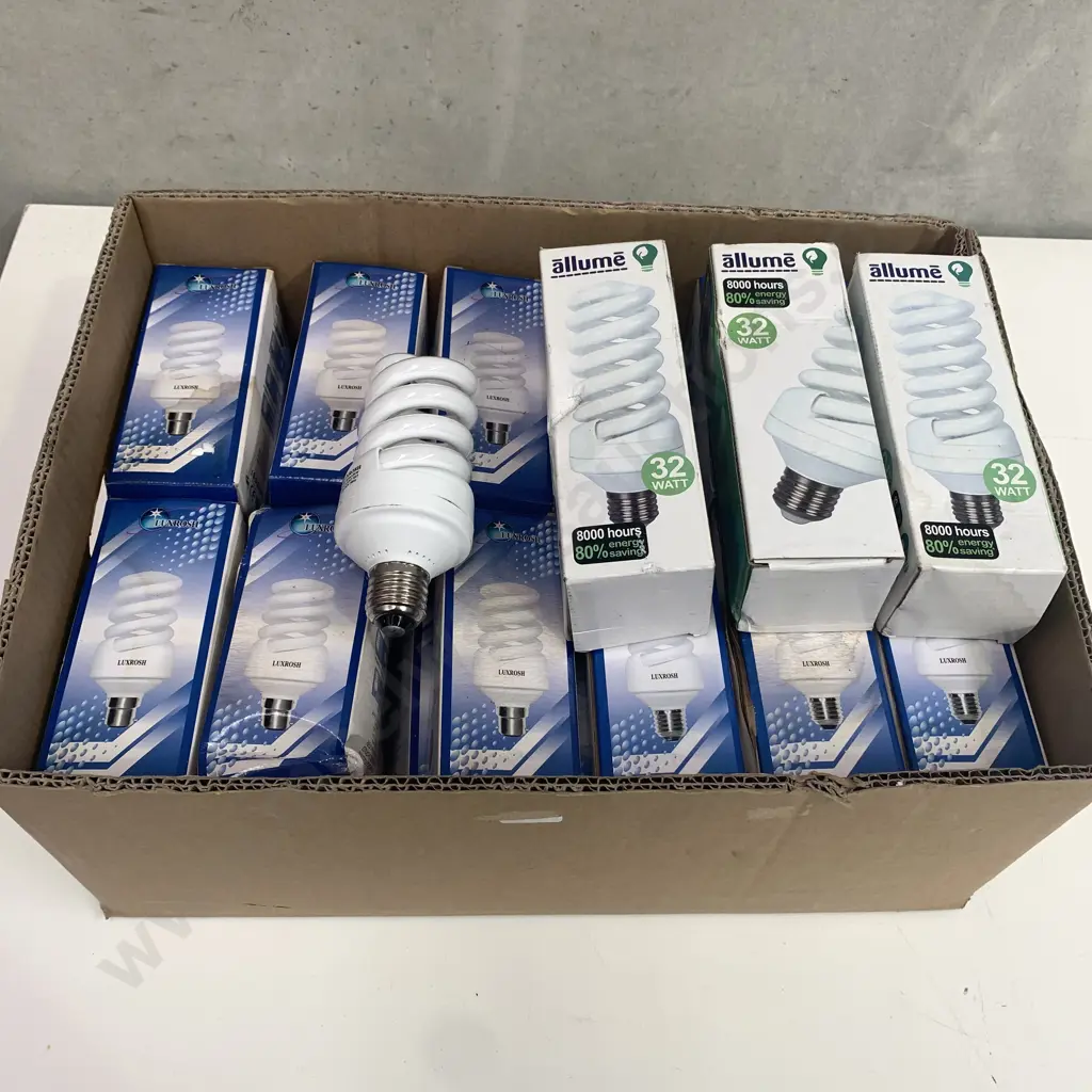 Large Selection of Energy Saving Bulbs, both Bayonet and Screw in - 28 Bulbs total Image 1++