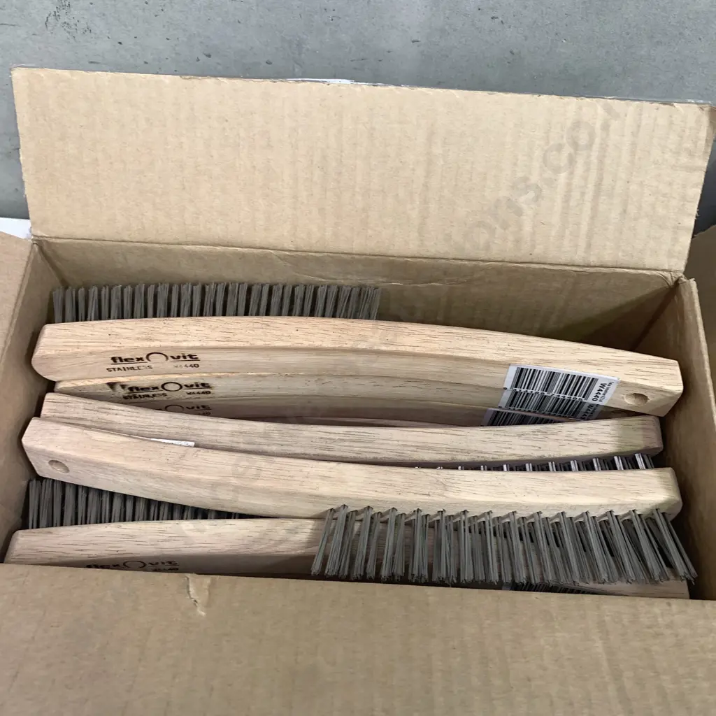 Selection of As-New Brushes including Flexovit Wire Brushes x 12, Josco Hot Bench Brush Large Image 1++