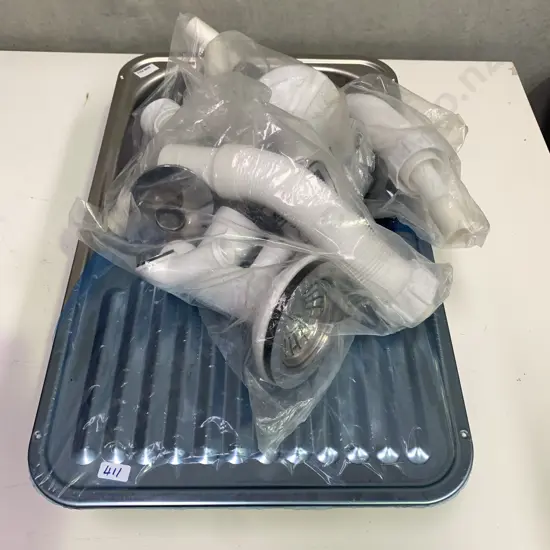 Stainless Steel Bench Sink with Assorted Piping, drains etc