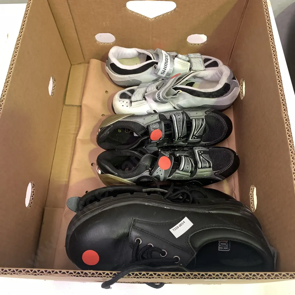 Howler Steelcap Boots Size 8, Lake Size 41 Cycling shoes and Shimano Size 40 Cycling shoes Image 1++