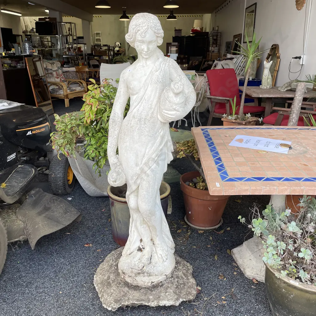 Stunning Large Concrete Statue of Lady Water Carrier. H1.35 metres tall. Very heavy Image 1++