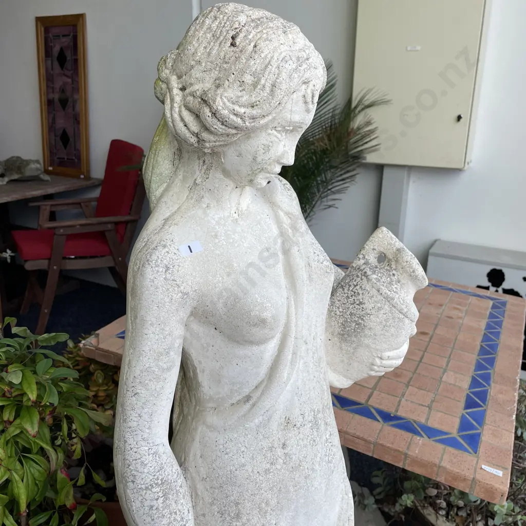 Stunning Large Concrete Statue of Lady Water Carrier. H1.35 metres tall. Very heavy Image 1++