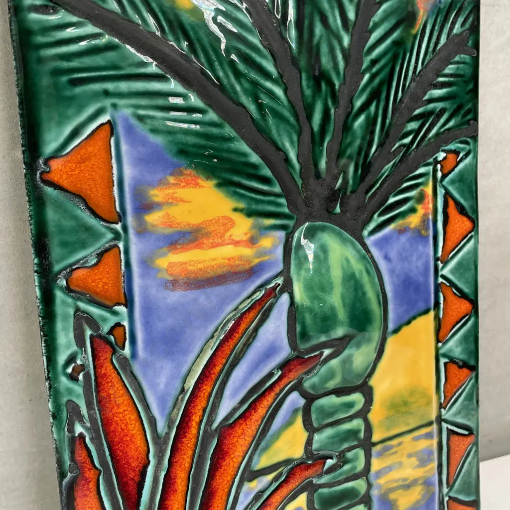 Morris and James Hand Painted Art Pottery Wall Plaque. 38 x 22cm Image 1++