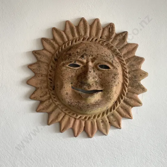 Terracotta Sun Face Wall Hanging Feature Dia42cm