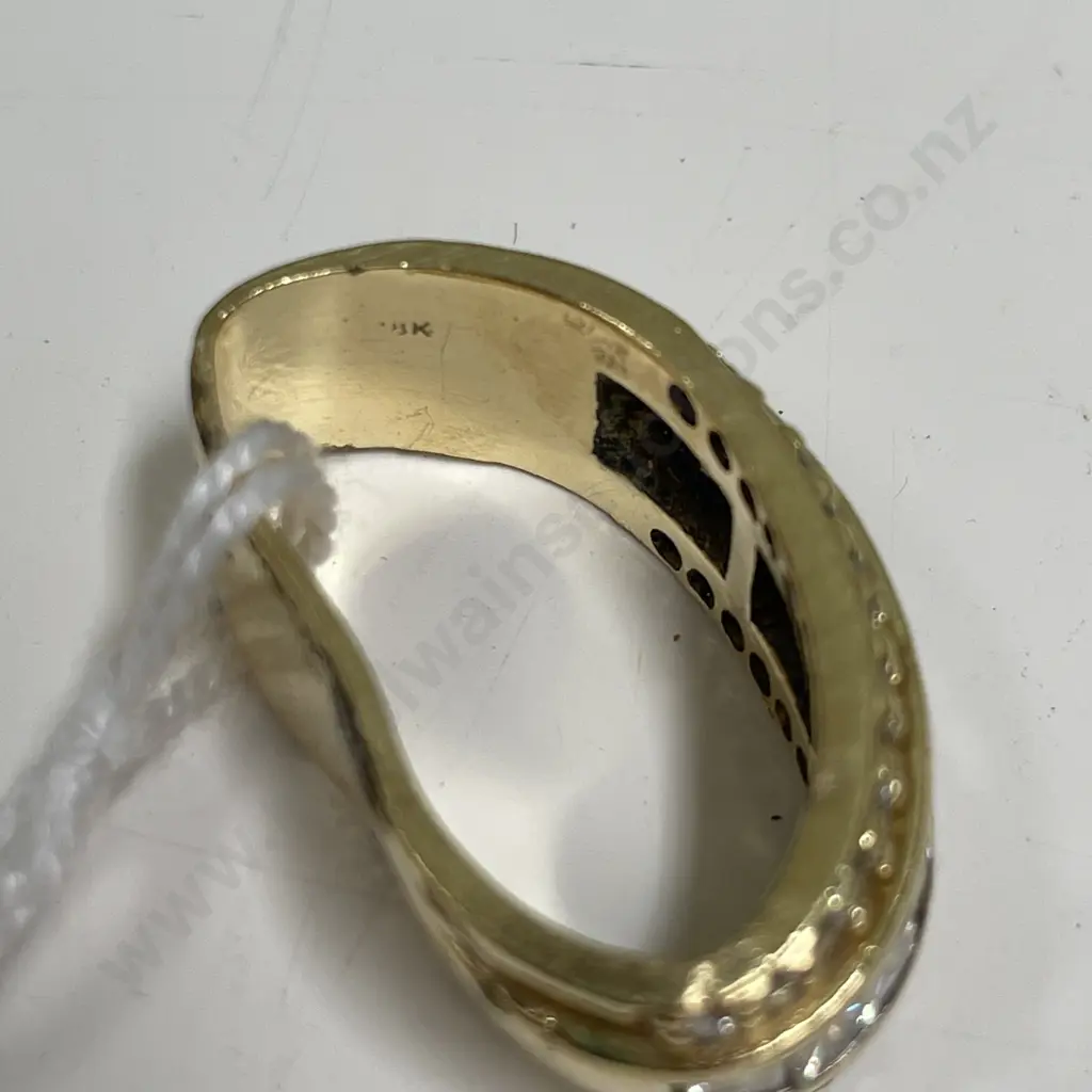 14K and Diamond Ring?. Hard to read hallmarks due to damage. 12.4grams Image 1++