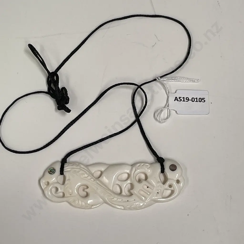 Carved Bone? Pendant Necklace. Pendant L9.5cm Image 1++