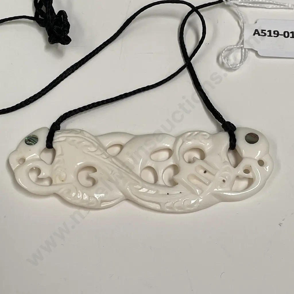 Carved Bone? Pendant Necklace. Pendant L9.5cm Image 1++