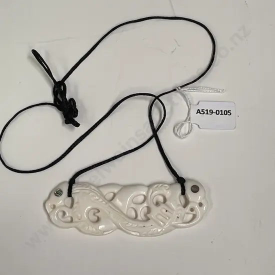 Carved Bone? Pendant Necklace. Pendant L9.5cm
