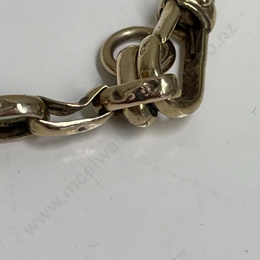 9ct Gold Fob Chain. Stamped 375. L48cm Image 1++