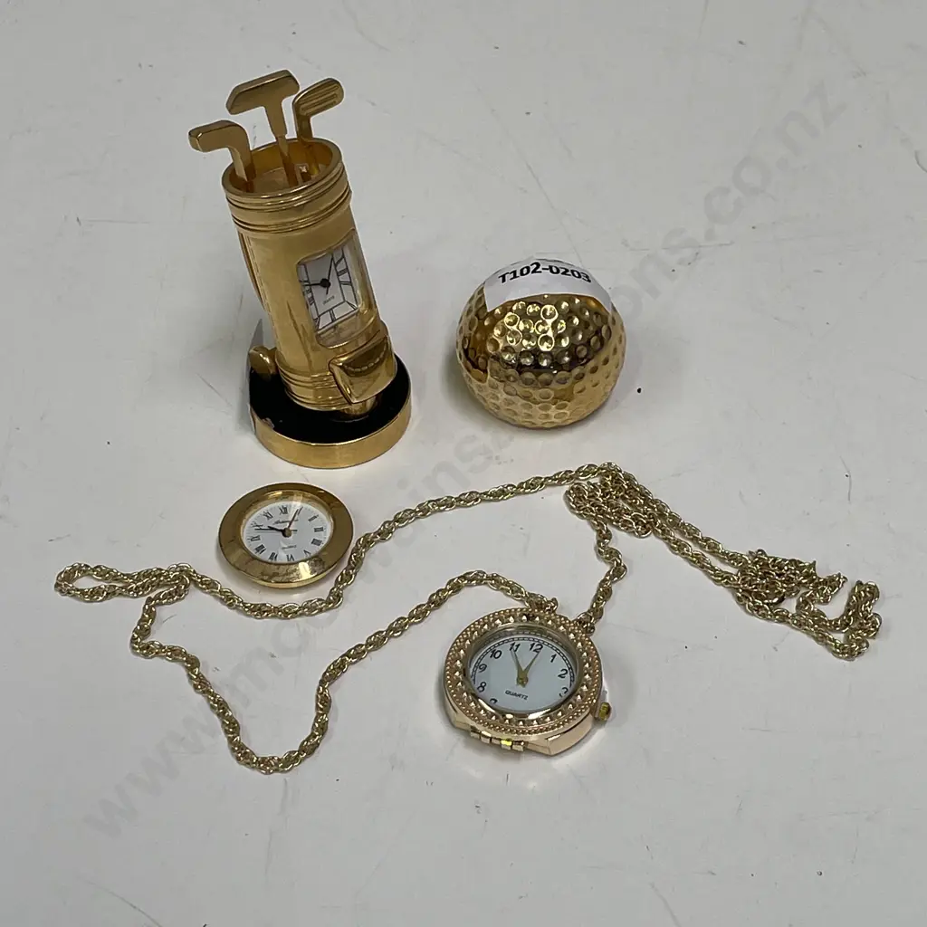 Quartz Gold Clock, Pendant Necklace Clock with clock face Image 1++