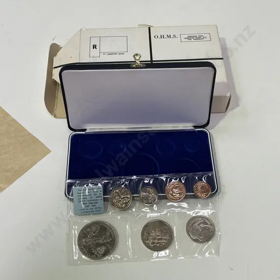 Boxed Case of Cook Commemorative Coins 1969