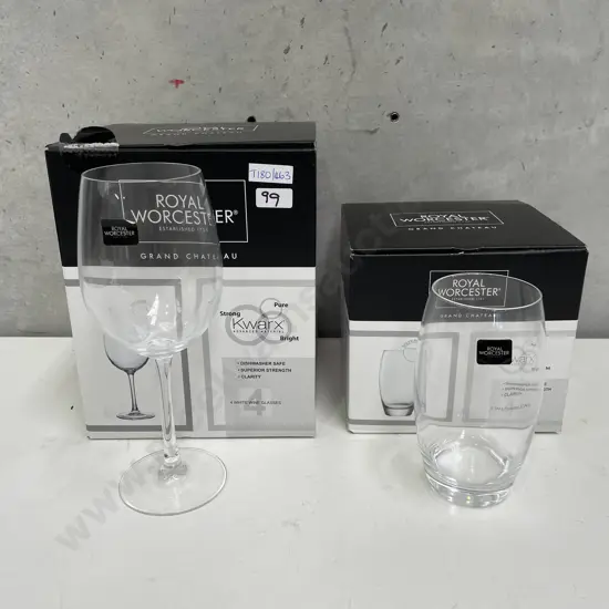 2 Boxed Sets of Royal Worcester Wine Glasses and Tumblers - 4 in each box