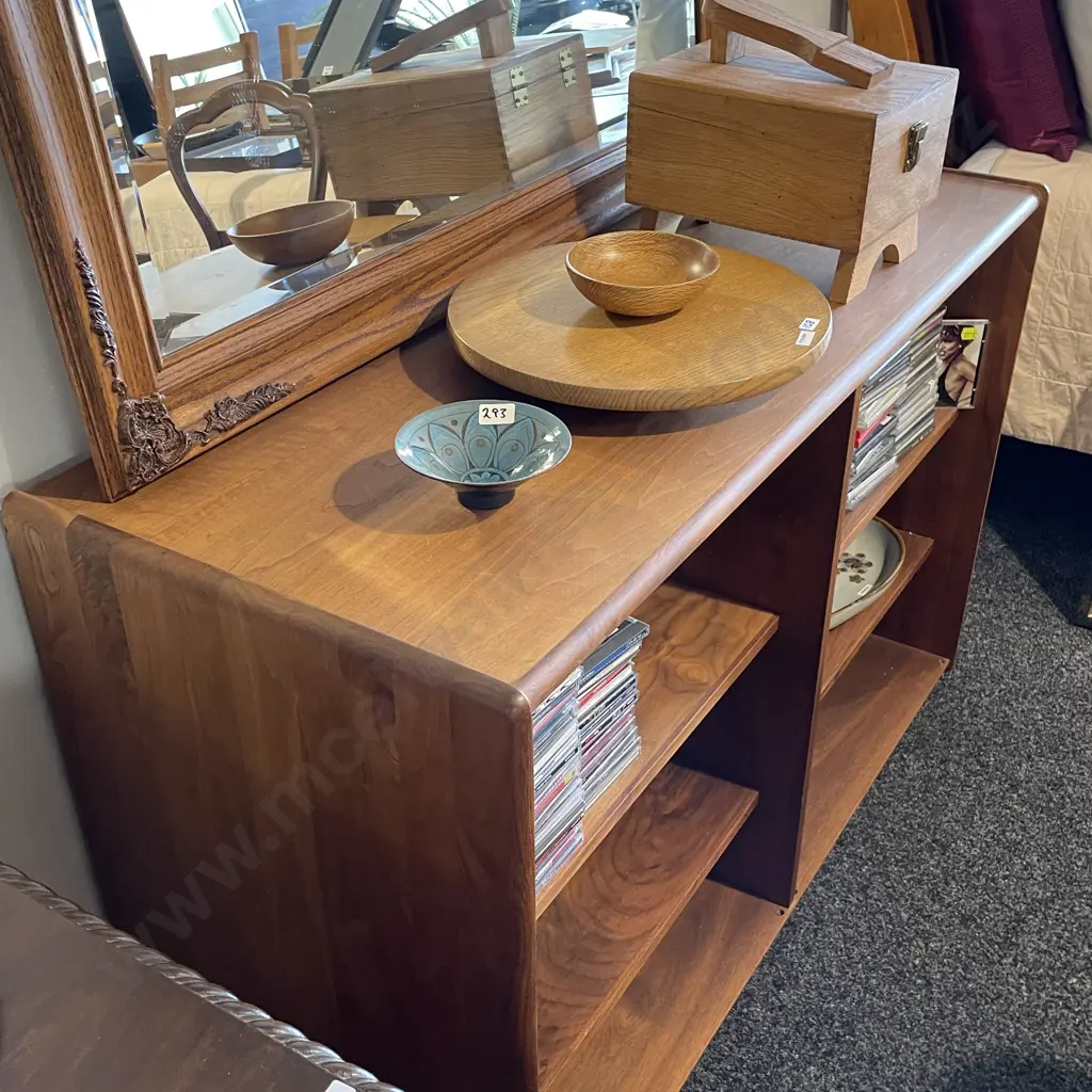 Solid Wood Shelving/Entertainment Unit. H81 W121 D49cm Image 1++