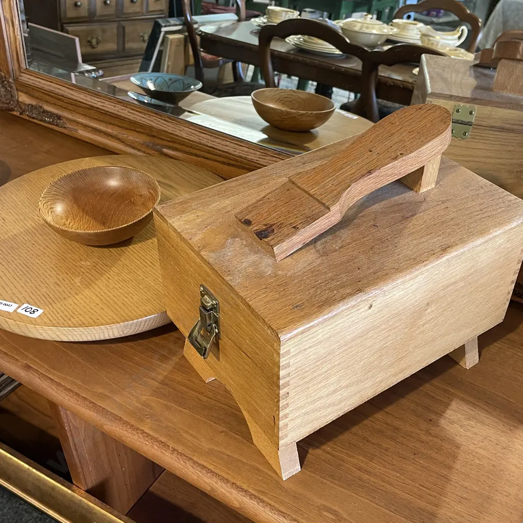 Amana Hand-made Solid Wood Lazy Susan with Wooden Shoe Box etc Image 1++