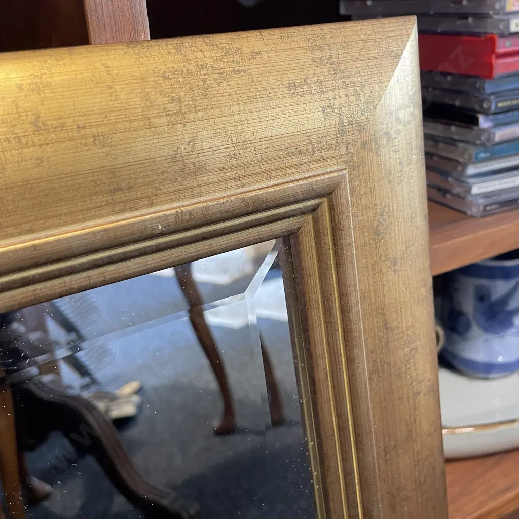 Gilded Framed Mirror, Bevelled Edge, 42 x 62cm Image 1++