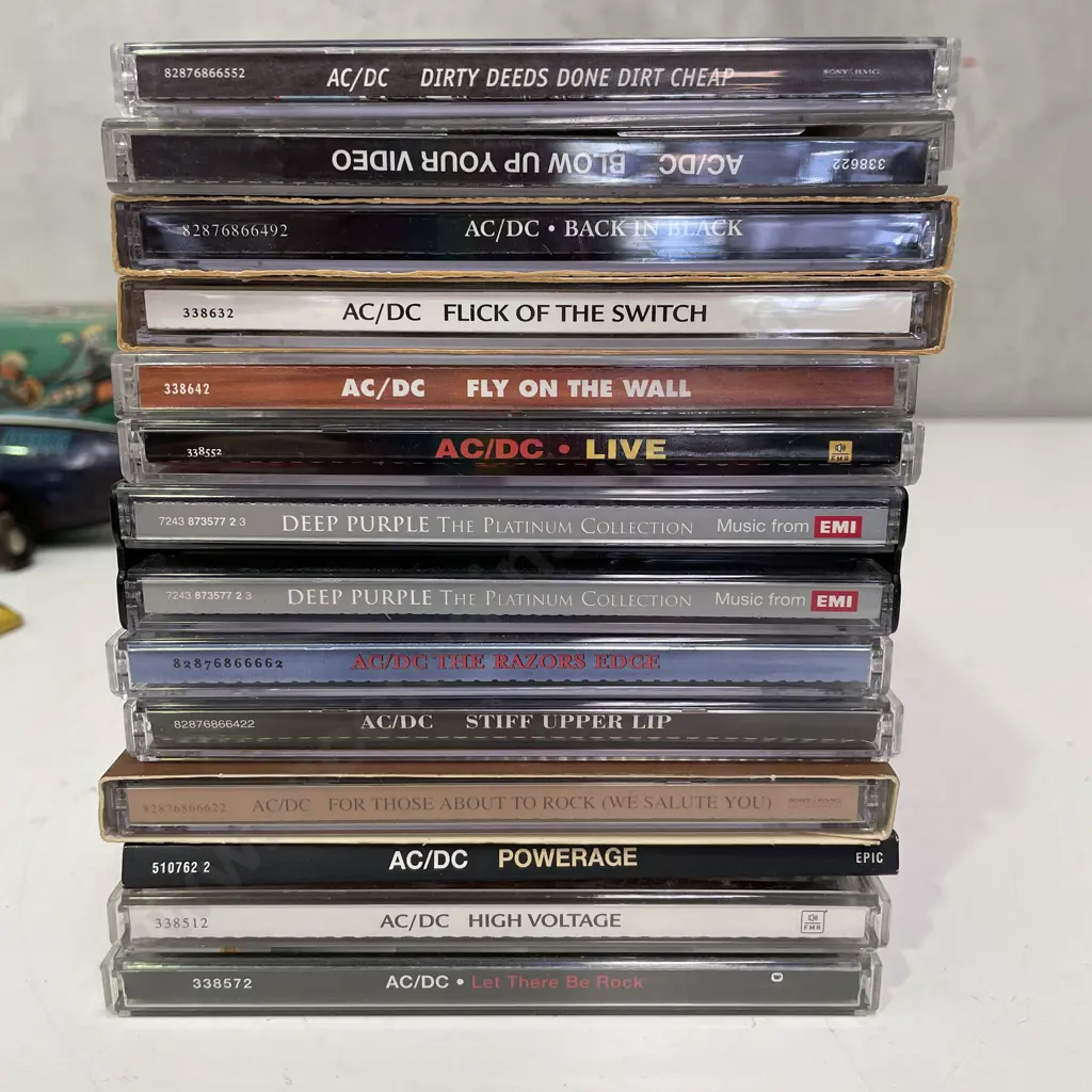 Large Collection of Assorted AC/DC CD's with Platinum Collection of Deep Purple Image 1++
