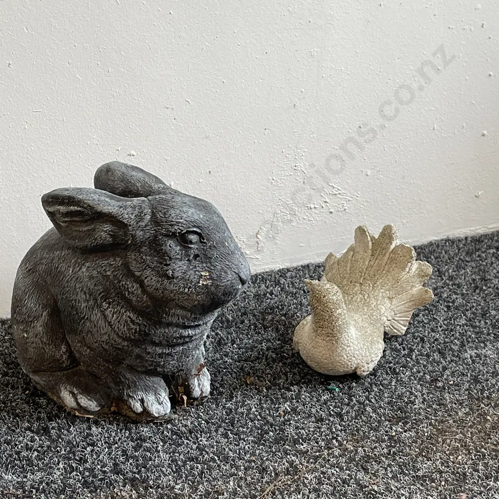 Concrete Dove and Rabbit Garden Features. Image 1++