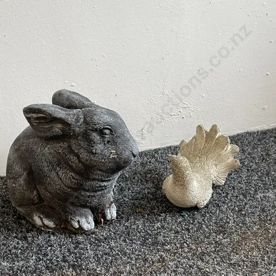 Concrete Dove and Rabbit Garden Features.