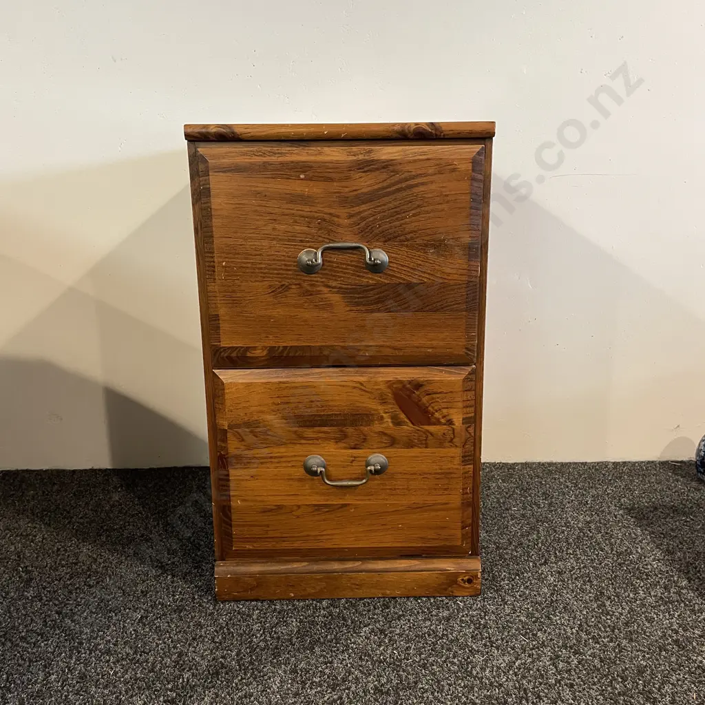 Wooden 2 Drawer Filing Cabinet Image 1++