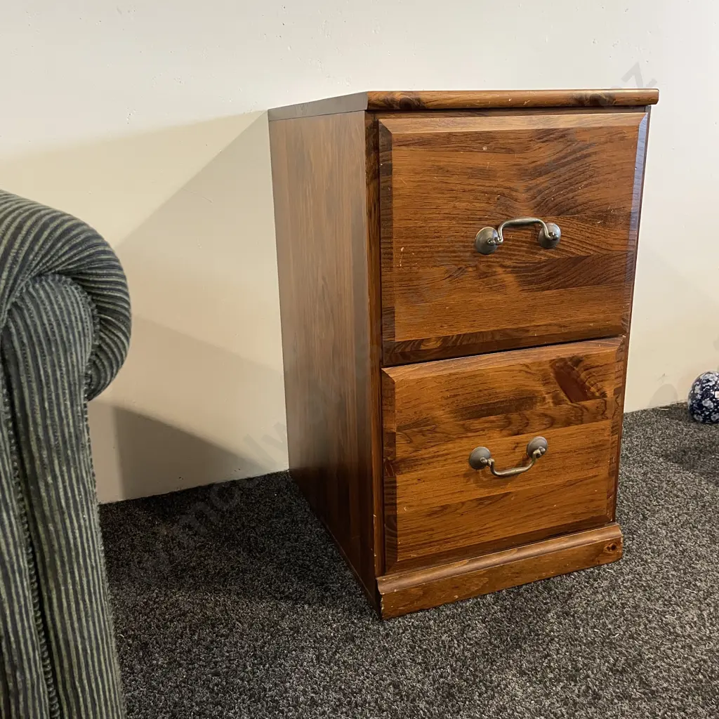 Wooden 2 Drawer Filing Cabinet Image 1++